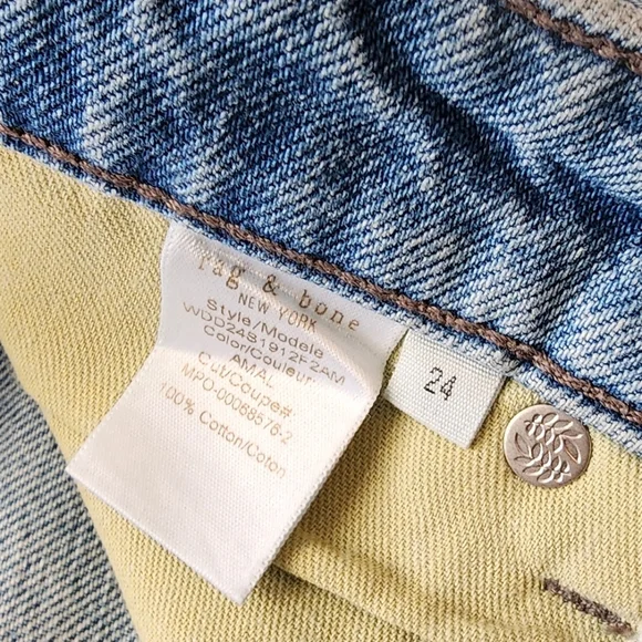 rag & bone The Dre Low‑Rise Shortie Denim Shorts Size 24 Light Wash NWT - Picture 6 of 10